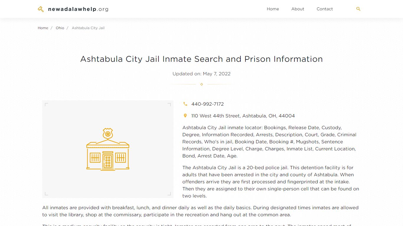 Ashtabula City Jail Inmate Search, Visitation, Phone no ...