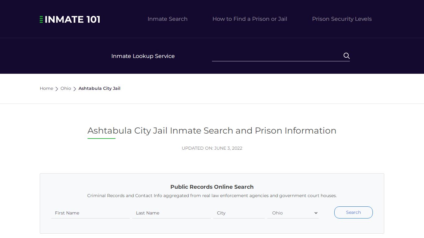 Ashtabula City Jail Inmate Search, Visitation, Phone no ...